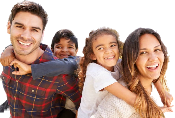 A happy family enjoying time together outdoors